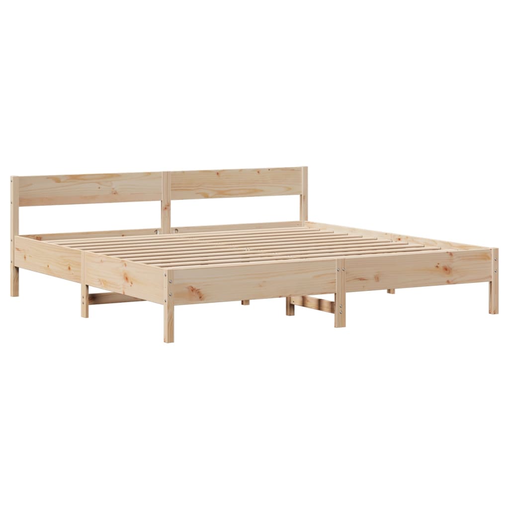 Bed Frame without Mattress 200x200 cm Solid Wood Pine