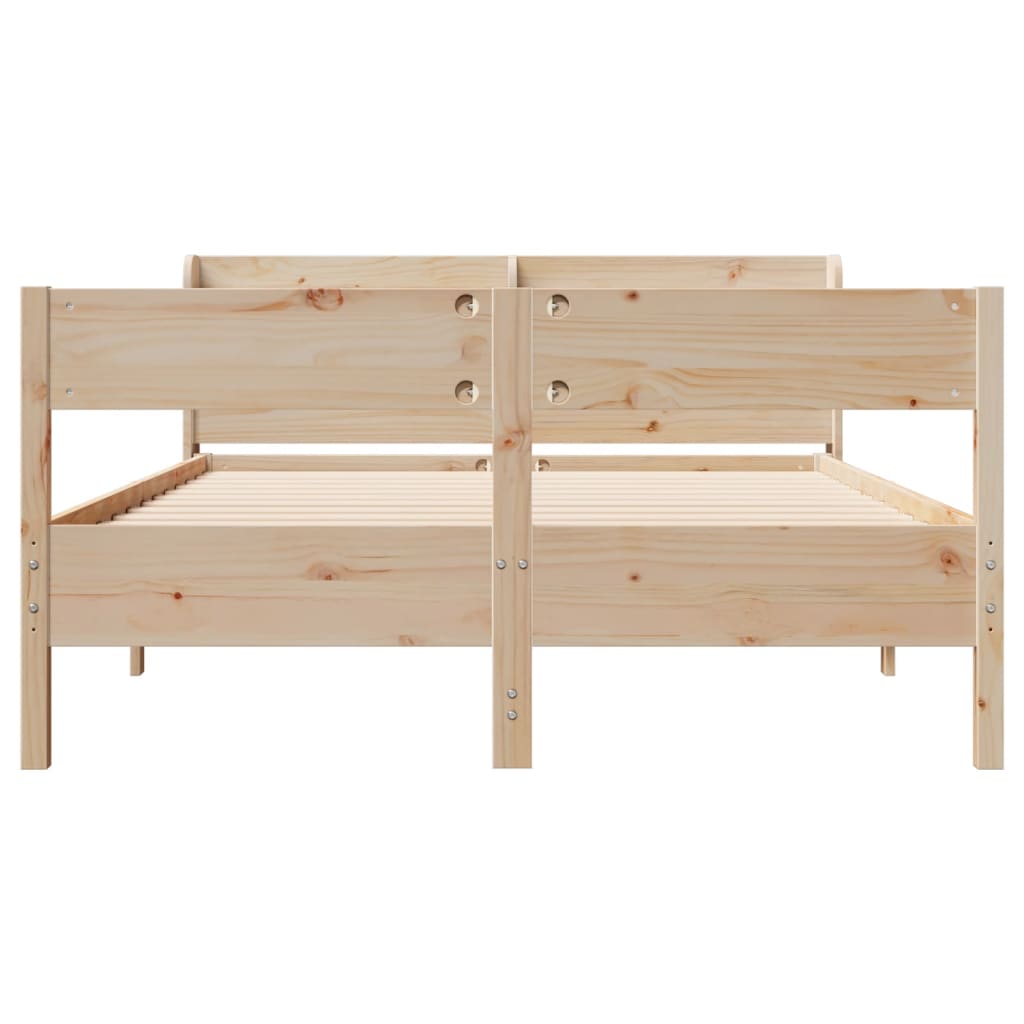 Bed Frame without Mattress 160x200 cm Solid Wood Pine