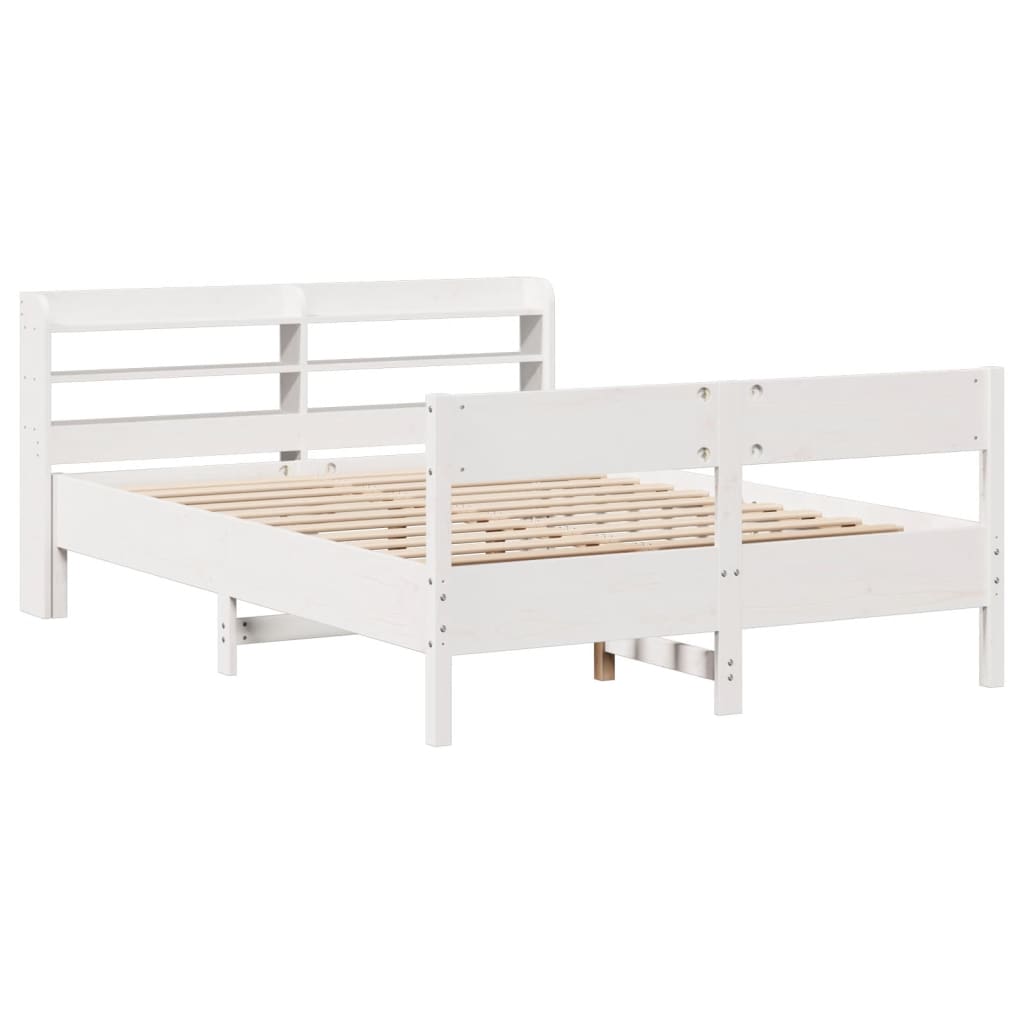Bed Frame without Mattress White 160x200 cm Solid Wood Pine