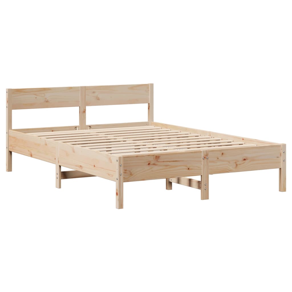 Bed Frame without Mattress 150x200 cm King Size Solid Wood Pine