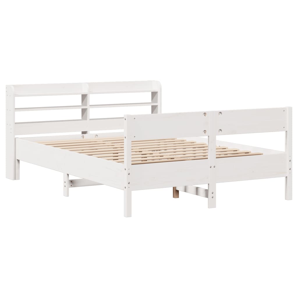 Bed Frame without Mattress White 140x200 cm Solid Wood Pine