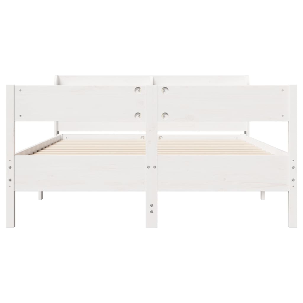 Bed Frame without Mattress White 140x200 cm Solid Wood Pine