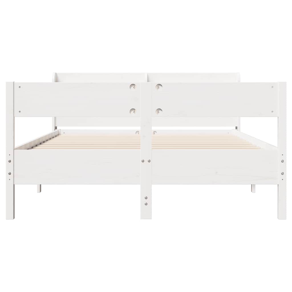 Bed Frame without Mattress White 120x200 cm Solid Wood Pine