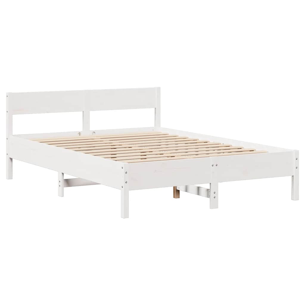 Bed Frame without Mattress White 120x200 cm Solid Wood Pine