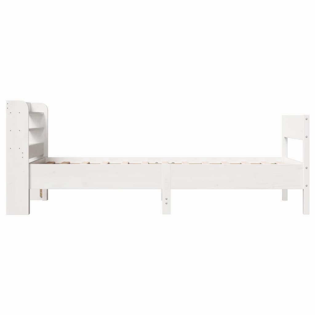 Bed Frame without Mattress White 100x200 cm Solid Wood Pine