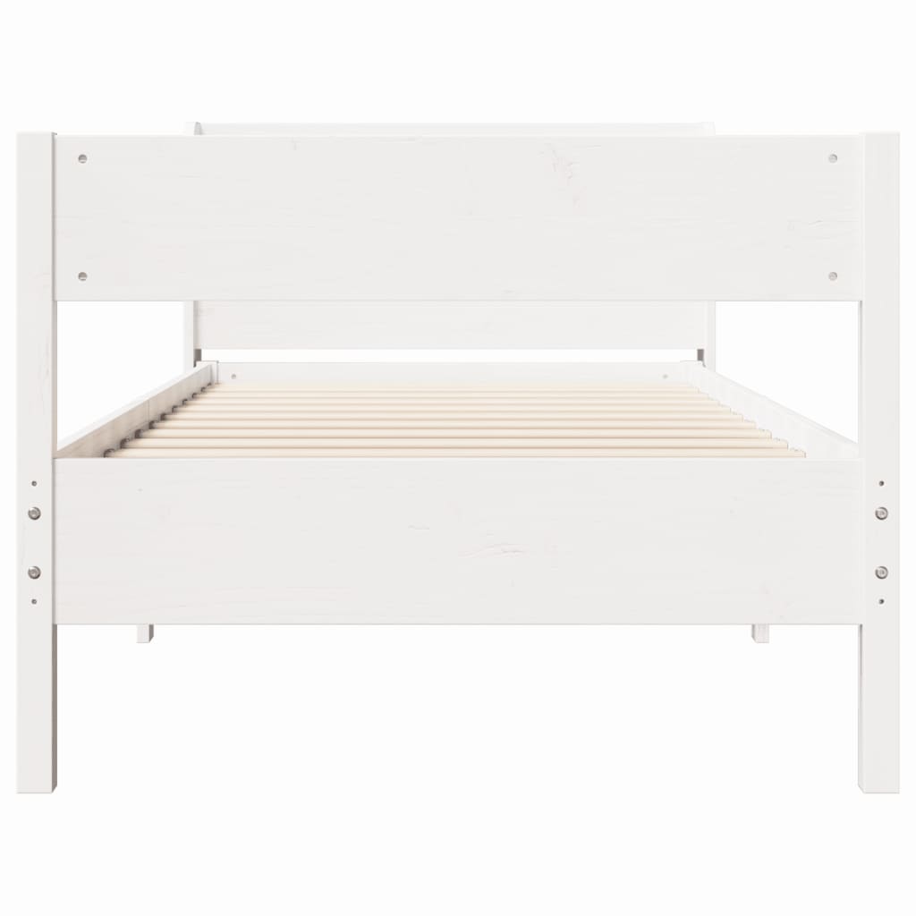 Bed Frame without Mattress White 90x200 cm Solid Wood Pine