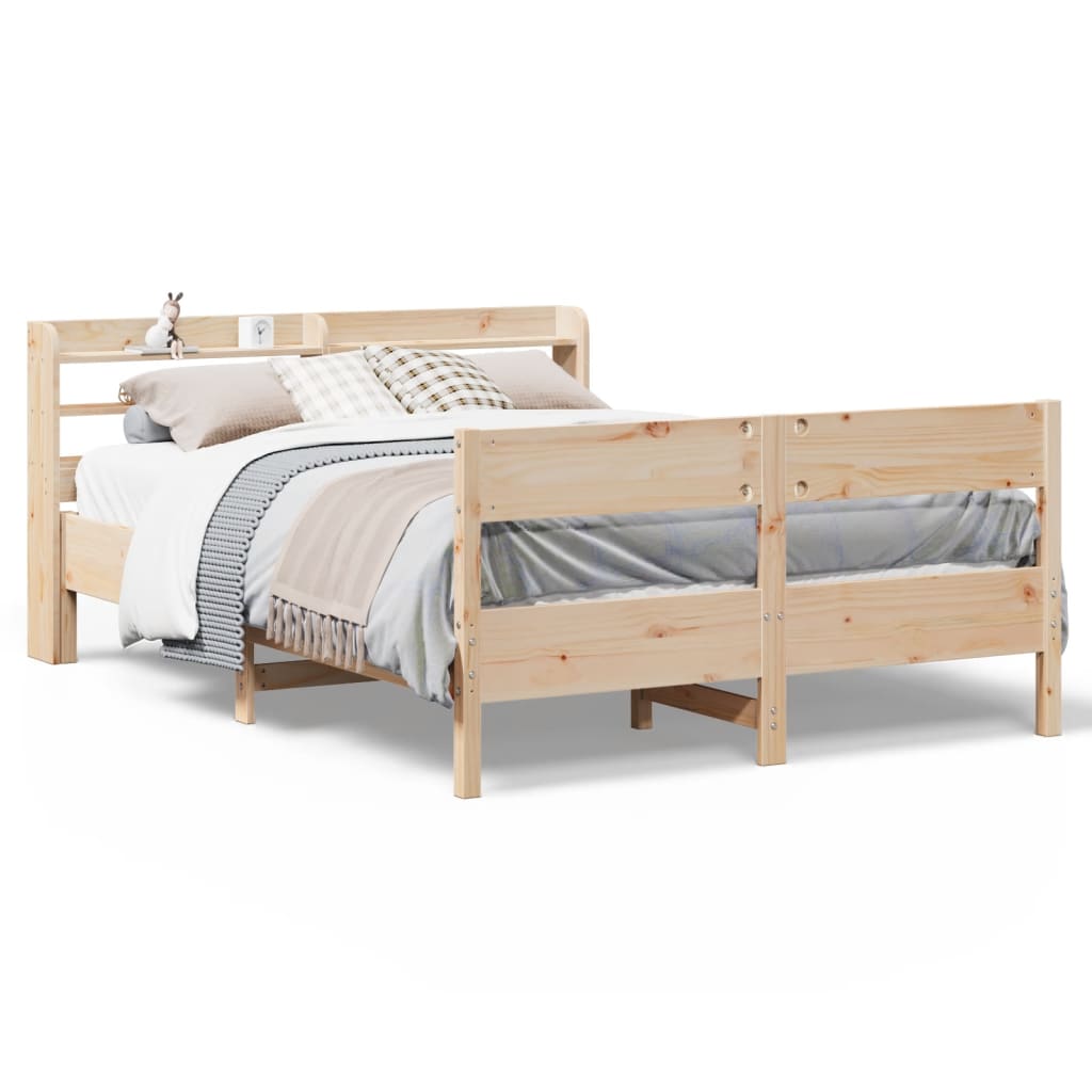 Bed Frame without Mattress 140x190 cm Solid Wood Pine