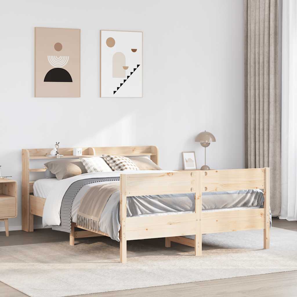 Bed Frame without Mattress 120x190 cm Small Double Solid Wood Pine
