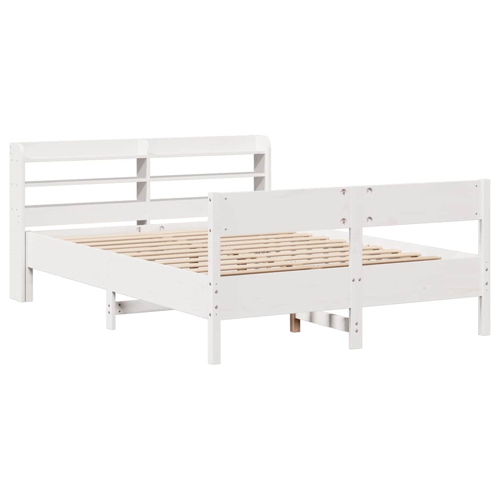Bed Frame without Mattress White 120x190 cm Small Double Solid Wood Pine
