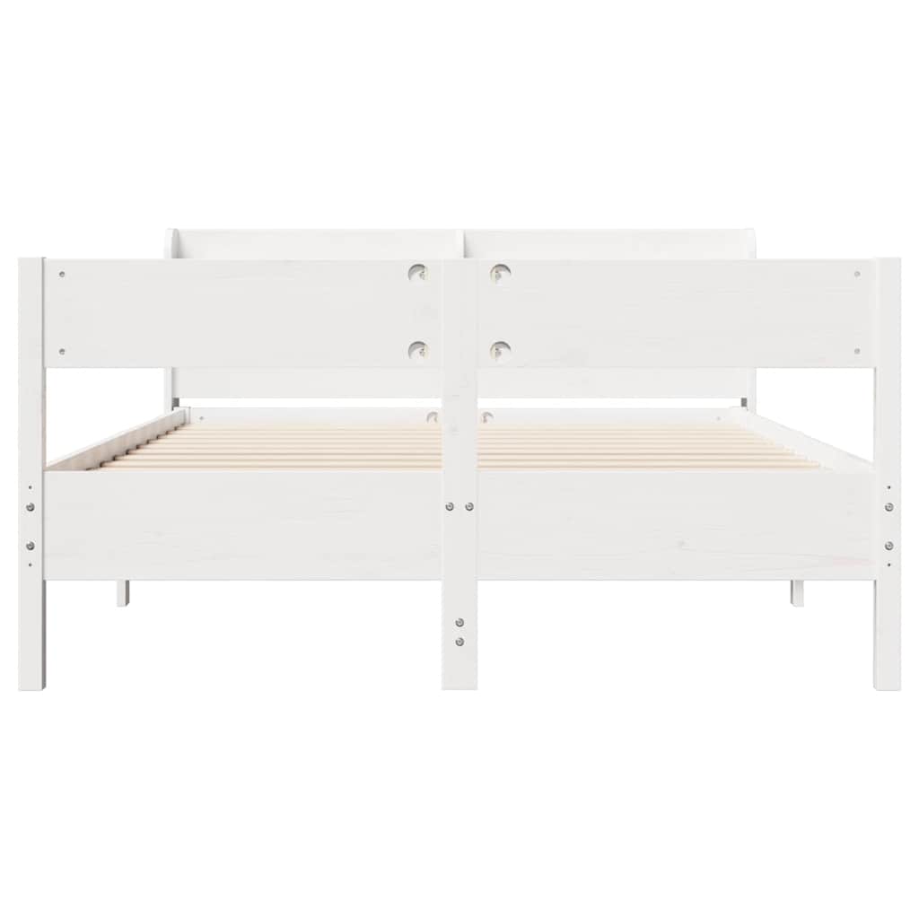 Bed Frame without Mattress White 120x190 cm Small Double Solid Wood Pine