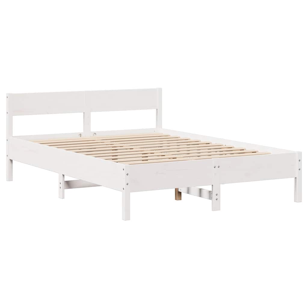 Bed Frame without Mattress White 120x190 cm Small Double Solid Wood Pine