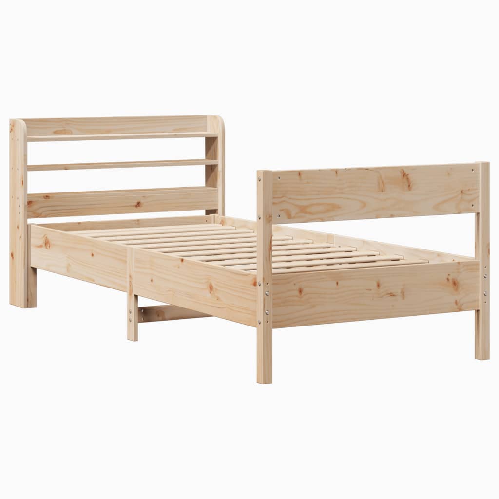 Bed Frame without Mattress 75x190 cm Small Single Solid Wood Pine
