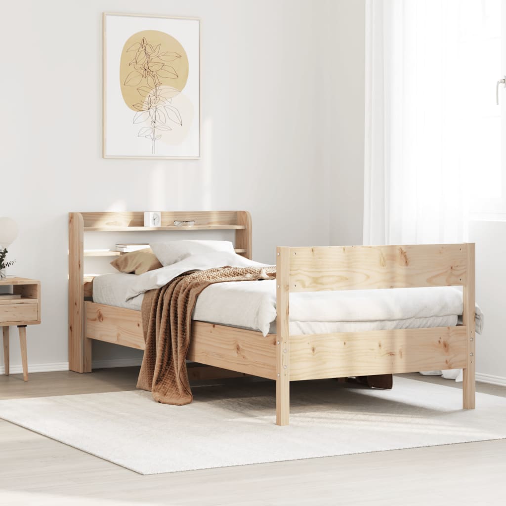 Bed Frame without Mattress 75x190 cm Small Single Solid Wood Pine