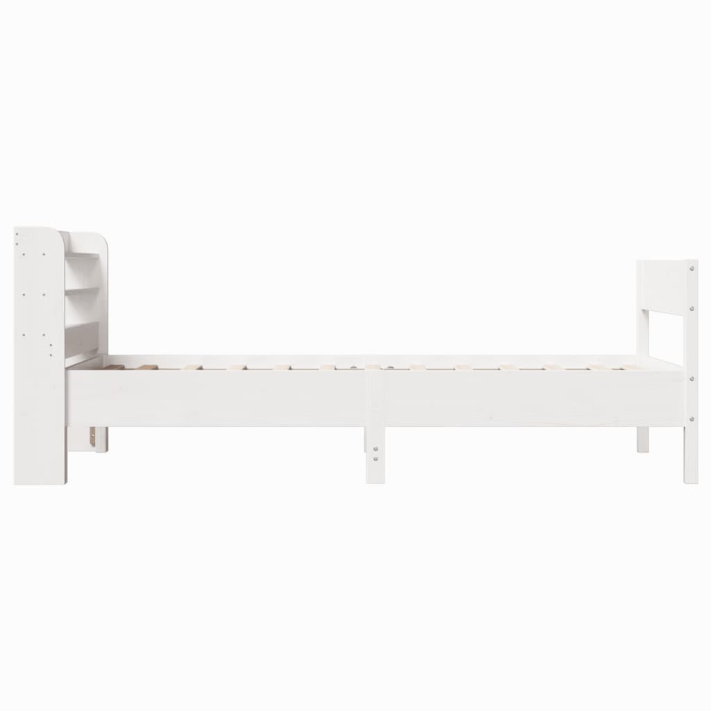 Bed Frame without Mattress White 75x190 cm Small Single Solid Wood Pine