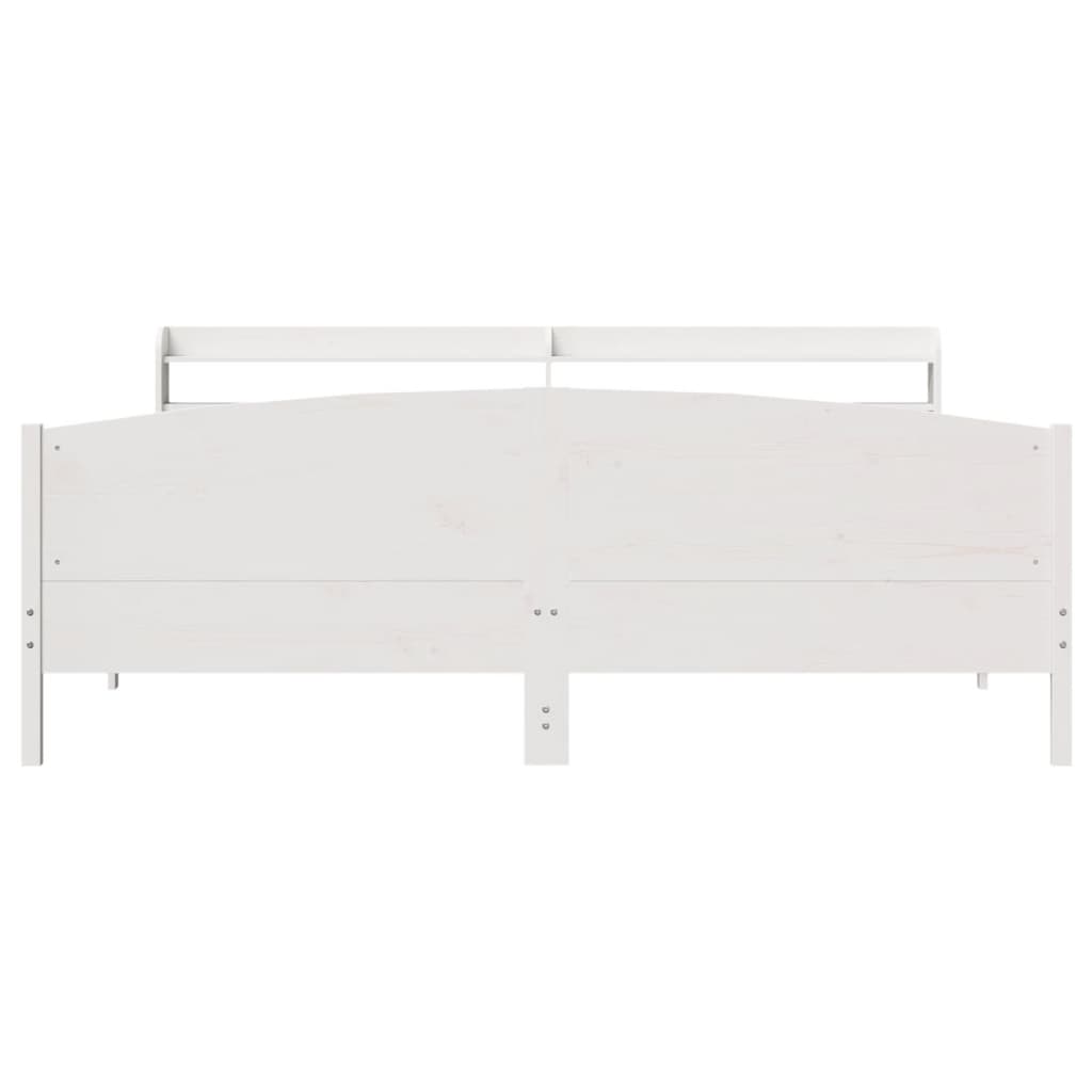 Bed Frame without Mattress White 180x200 cm Super King Solid Wood Pine