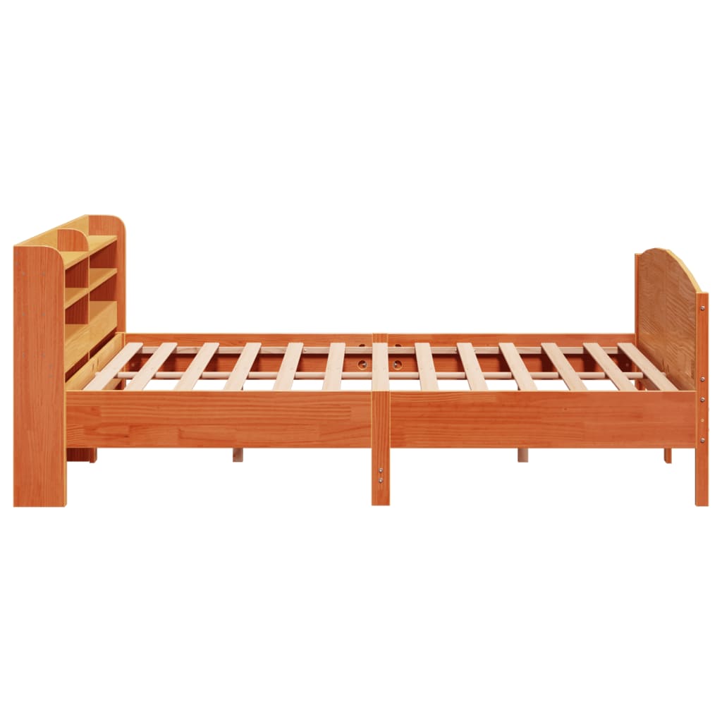 Bed Frame without Mattress Wax Brown 180x200 cm Super King Solid Wood Pine