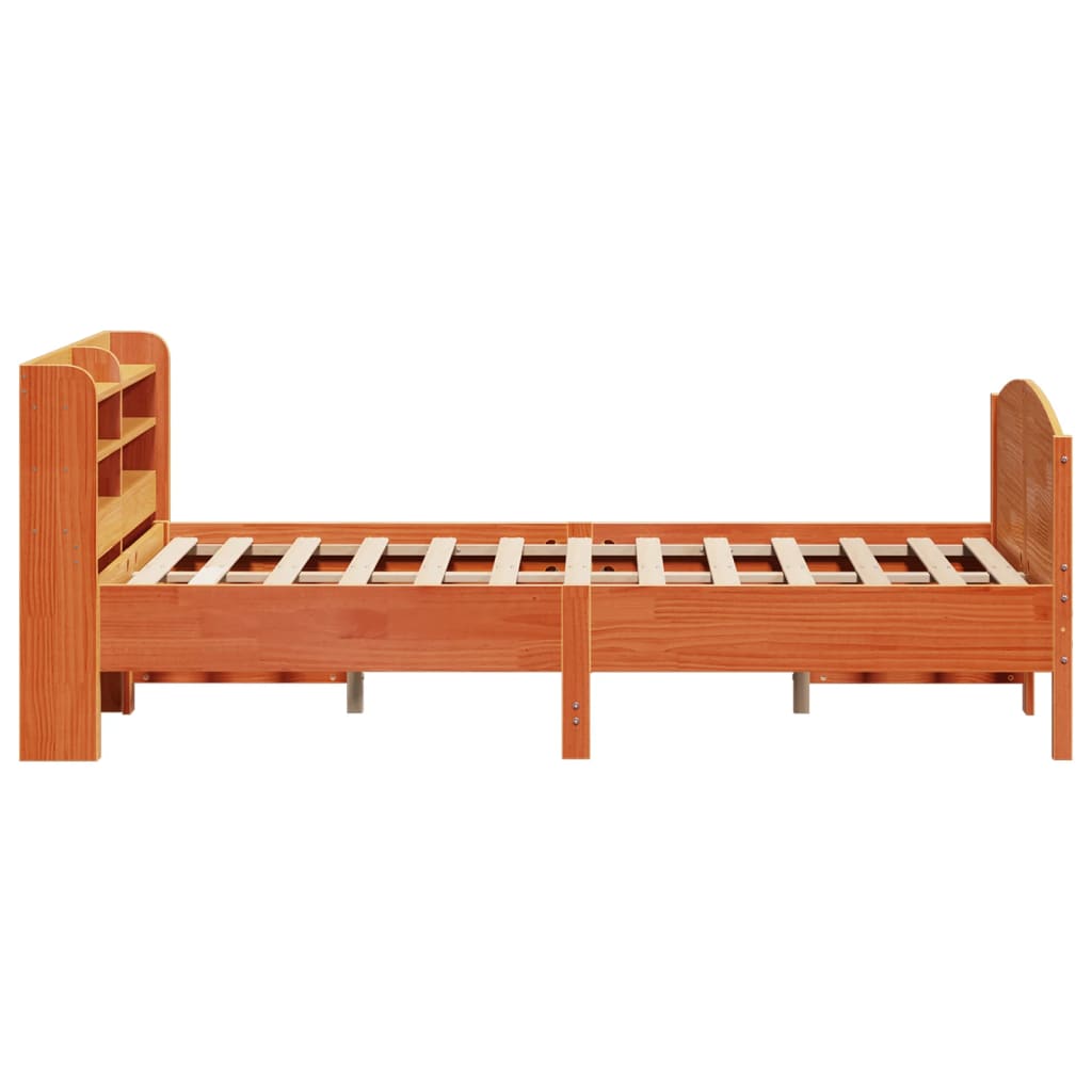 Bed Frame without Mattress Wax Brown 140x200 cm Solid Wood Pine