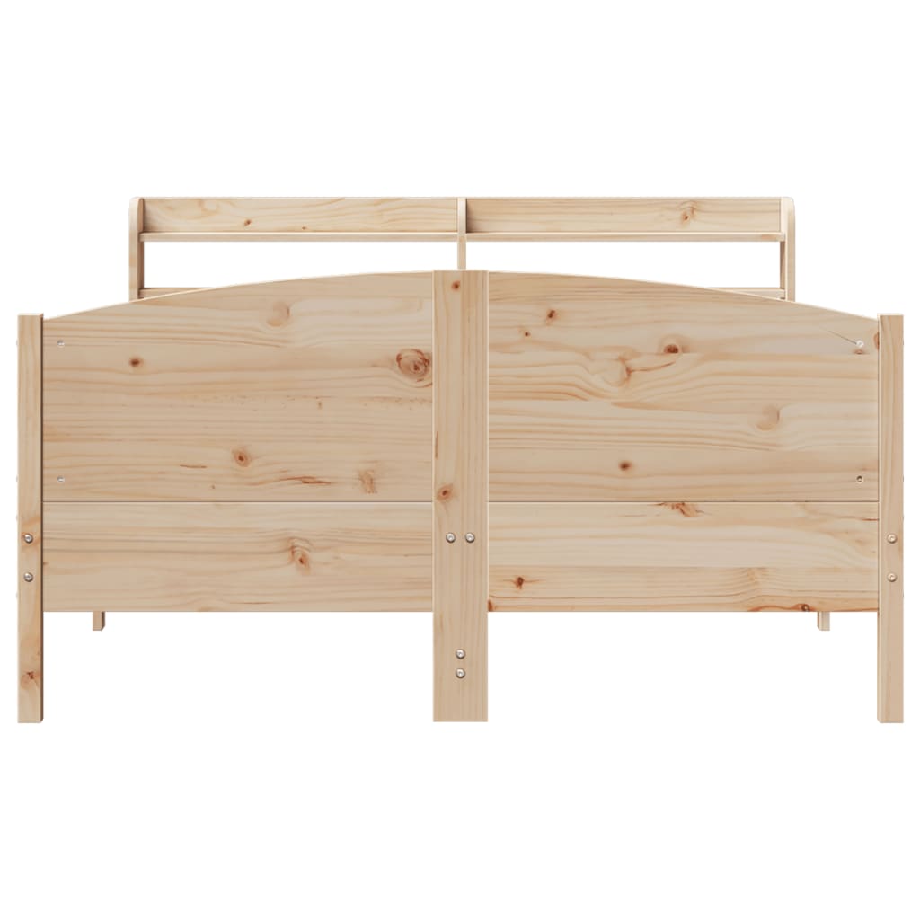 Bed Frame without Mattress 135x190 cm Double Solid Wood Pine