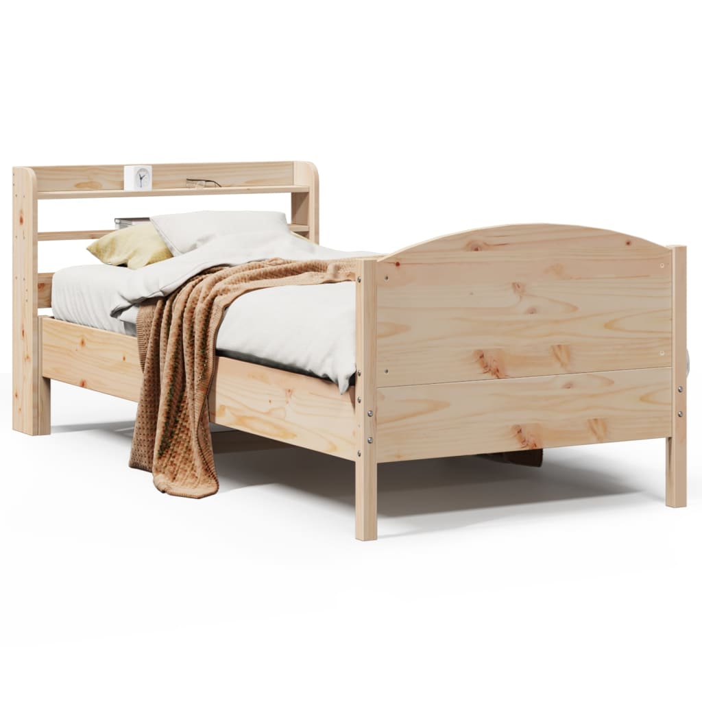 Bed Frame without Mattress 100x200 cm Solid Wood Pine