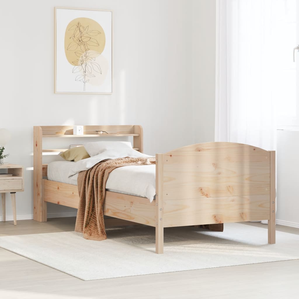 Bed Frame without Mattress 100x200 cm Solid Wood Pine