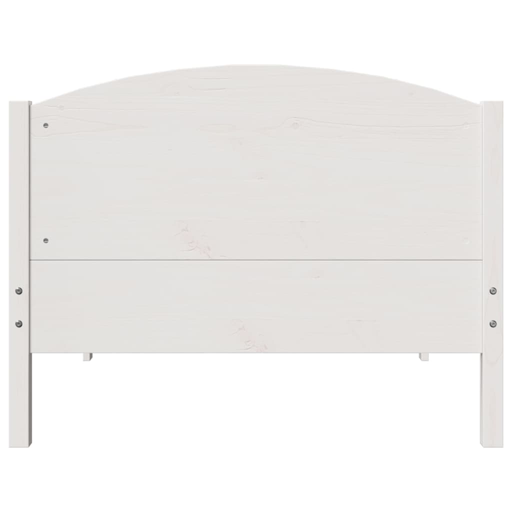 Bed Frame without Mattress White 100x200 cm Solid Wood Pine