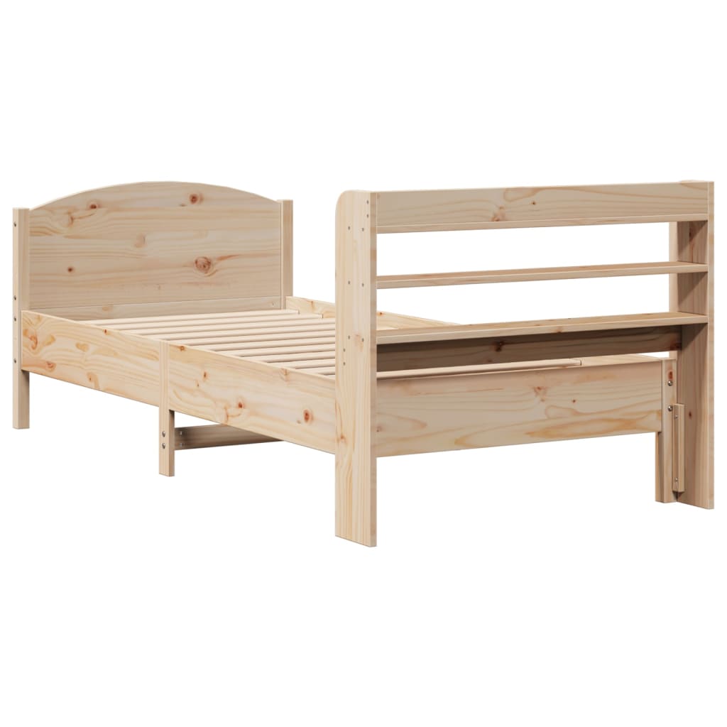 Bed Frame without Mattress 75x190 cm Small Single Solid Wood Pine