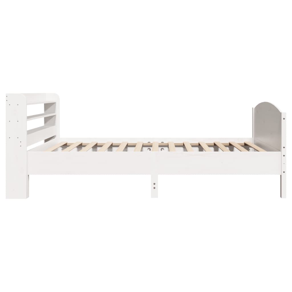 Bed Frame without Mattress White 75x190 cm Small Single Solid Wood Pine
