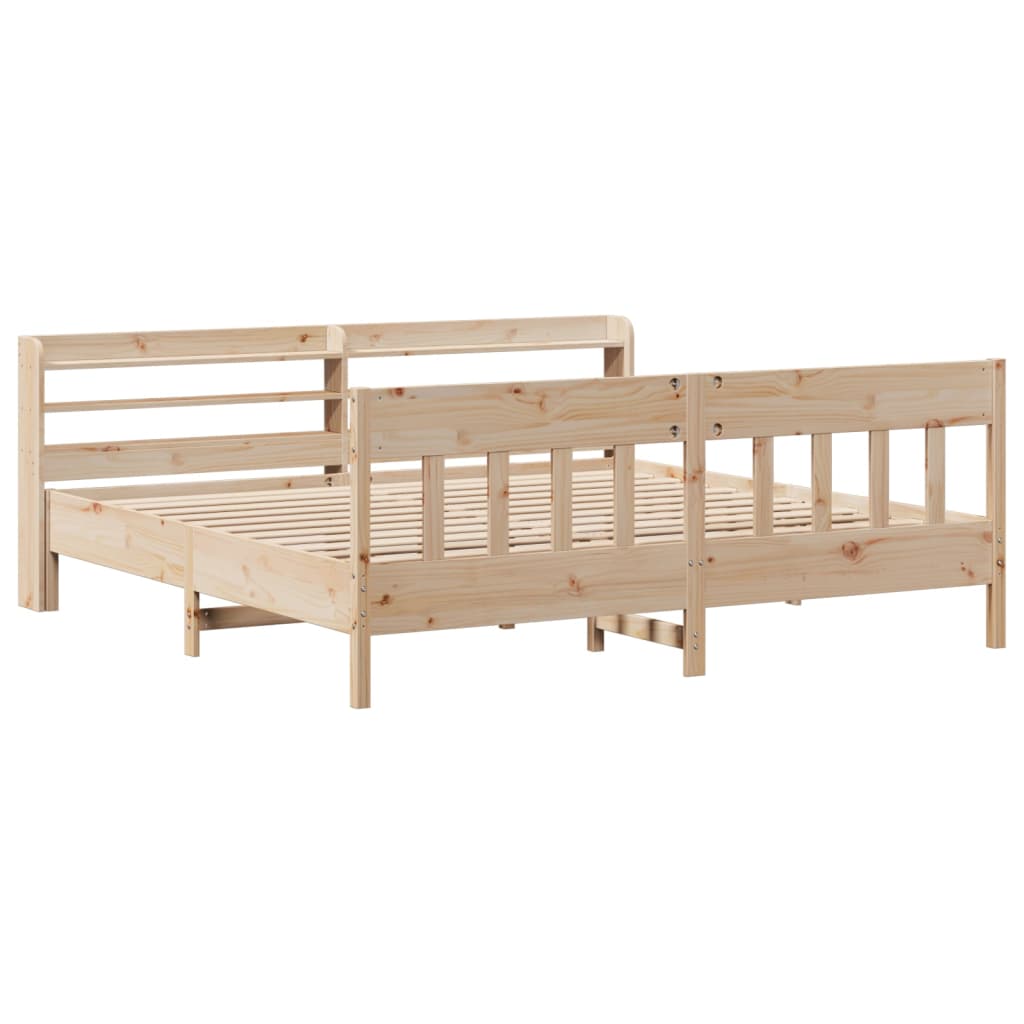 Bed Frame without Mattress 200x200 cm Solid Wood Pine