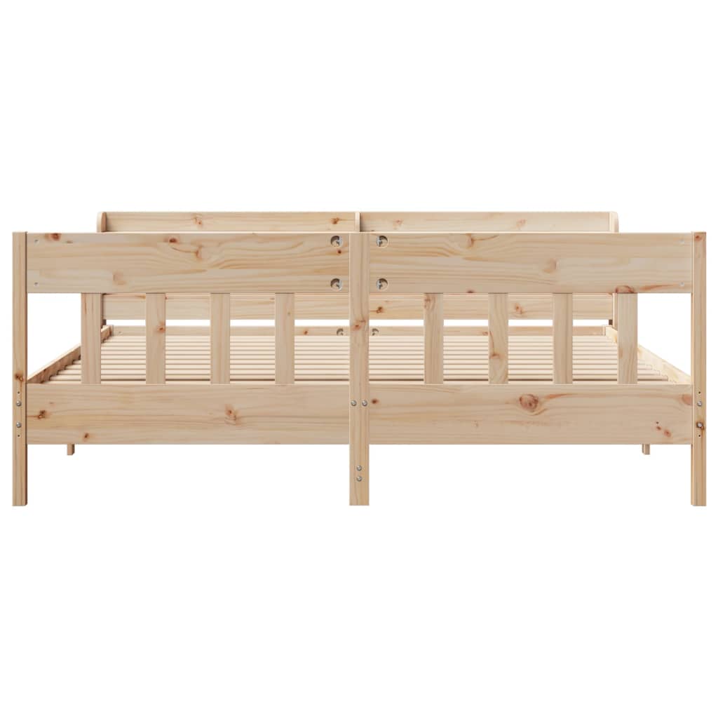 Bed Frame without Mattress 200x200 cm Solid Wood Pine