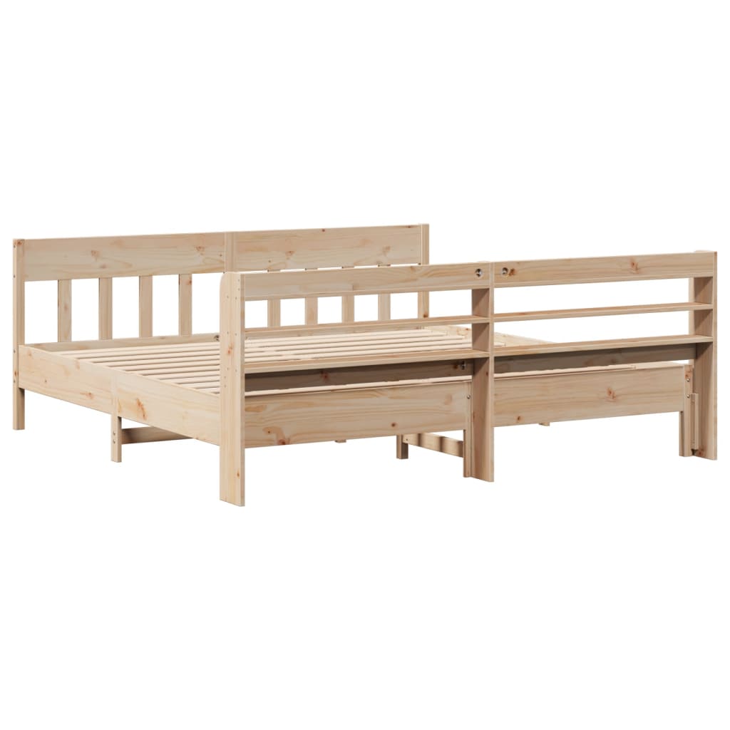 Bed Frame without Mattress 200x200 cm Solid Wood Pine