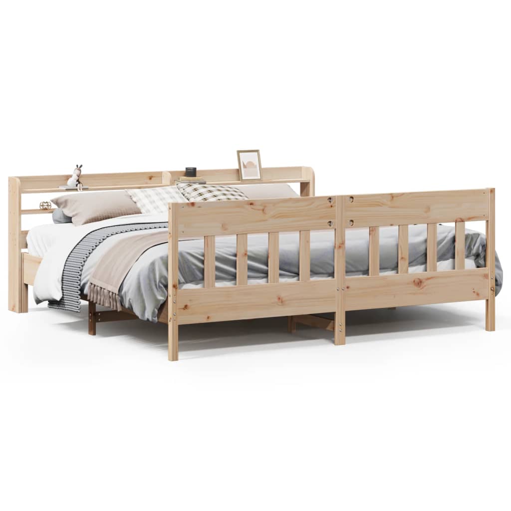 Bed Frame without Mattress 180x200 cm Super King Solid Wood Pine