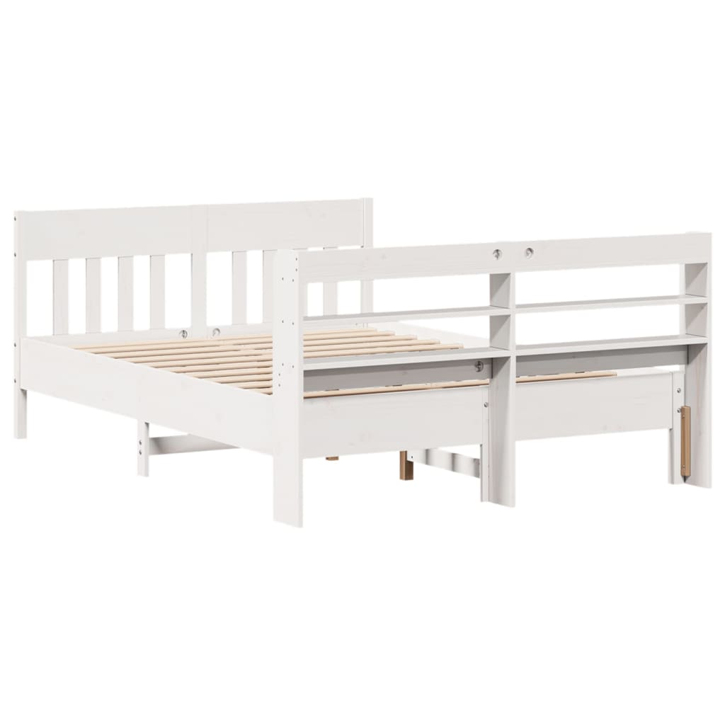 Bed Frame without Mattress White 160x200 cm Solid Wood Pine