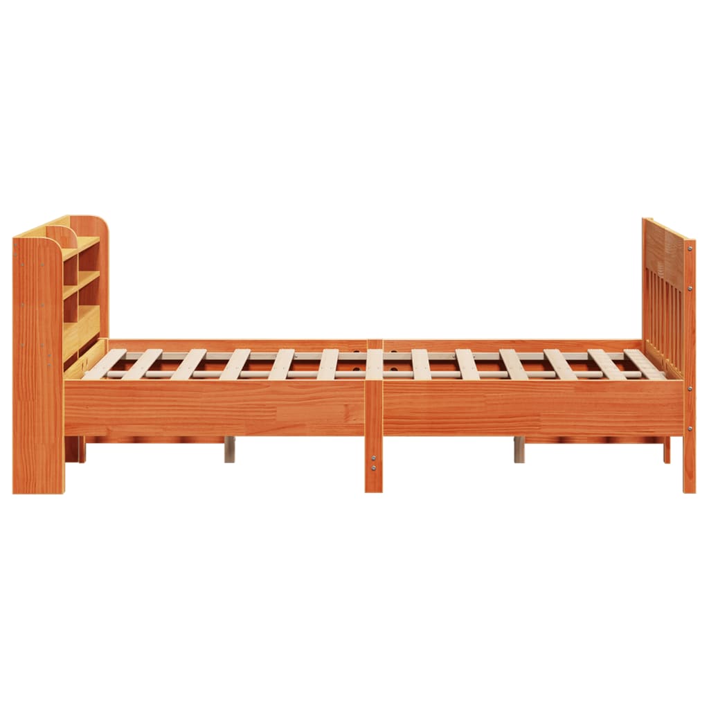 Bed Frame without Mattress Wax Brown 160x200 cm Solid Wood Pine