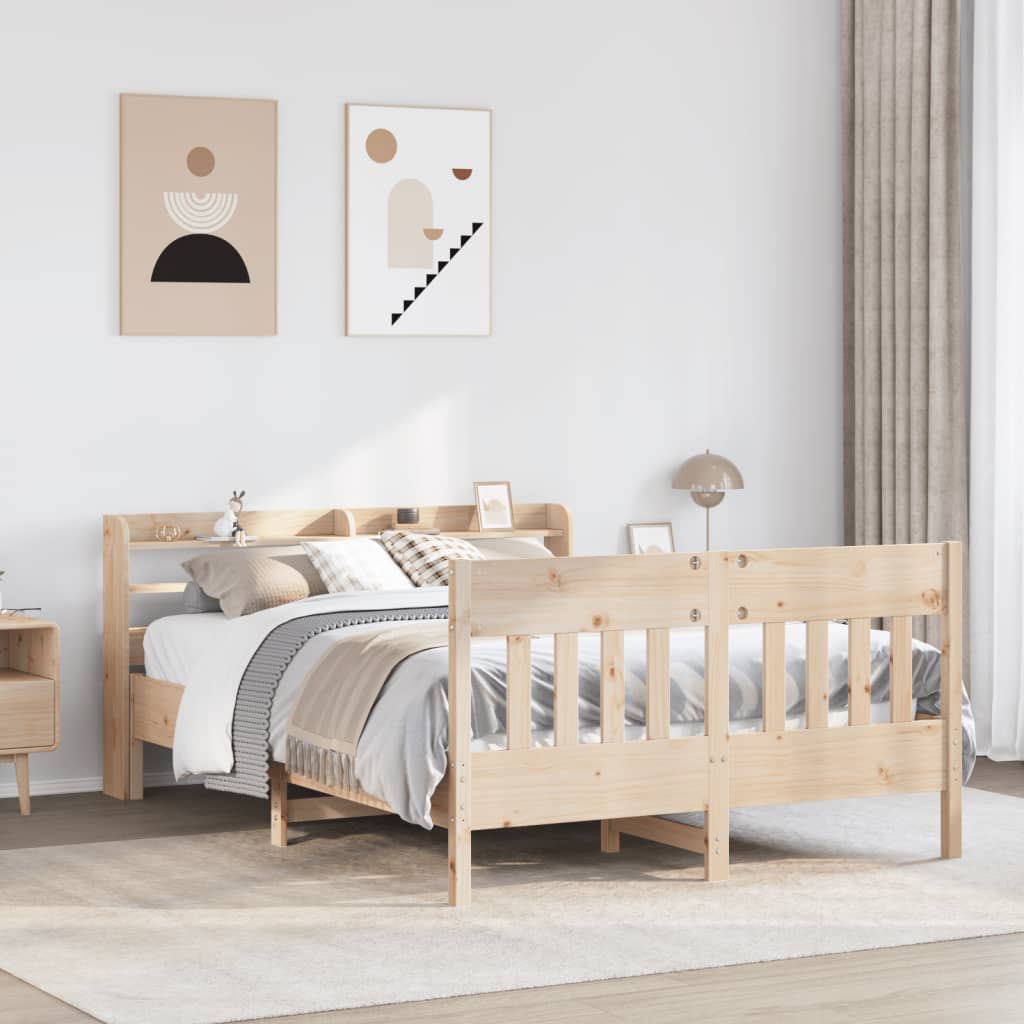 Bed Frame without Mattress 120x200 cm Solid Wood Pine