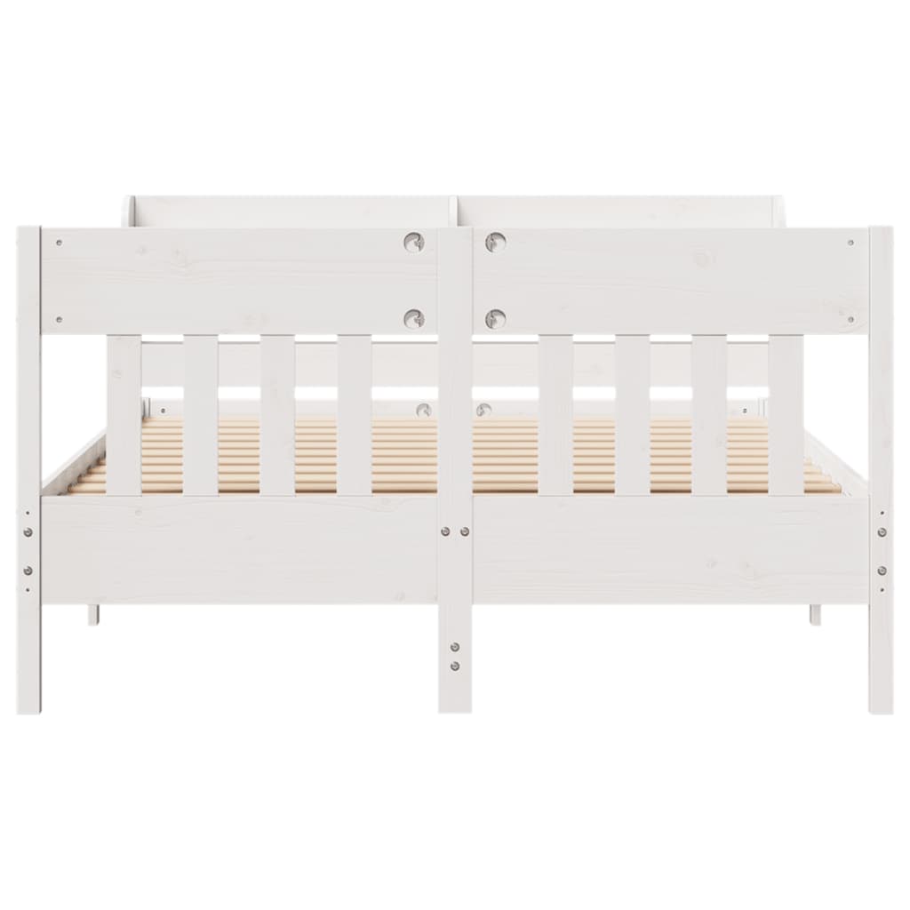 Bed Frame without Mattress White 120x200 cm Solid Wood Pine