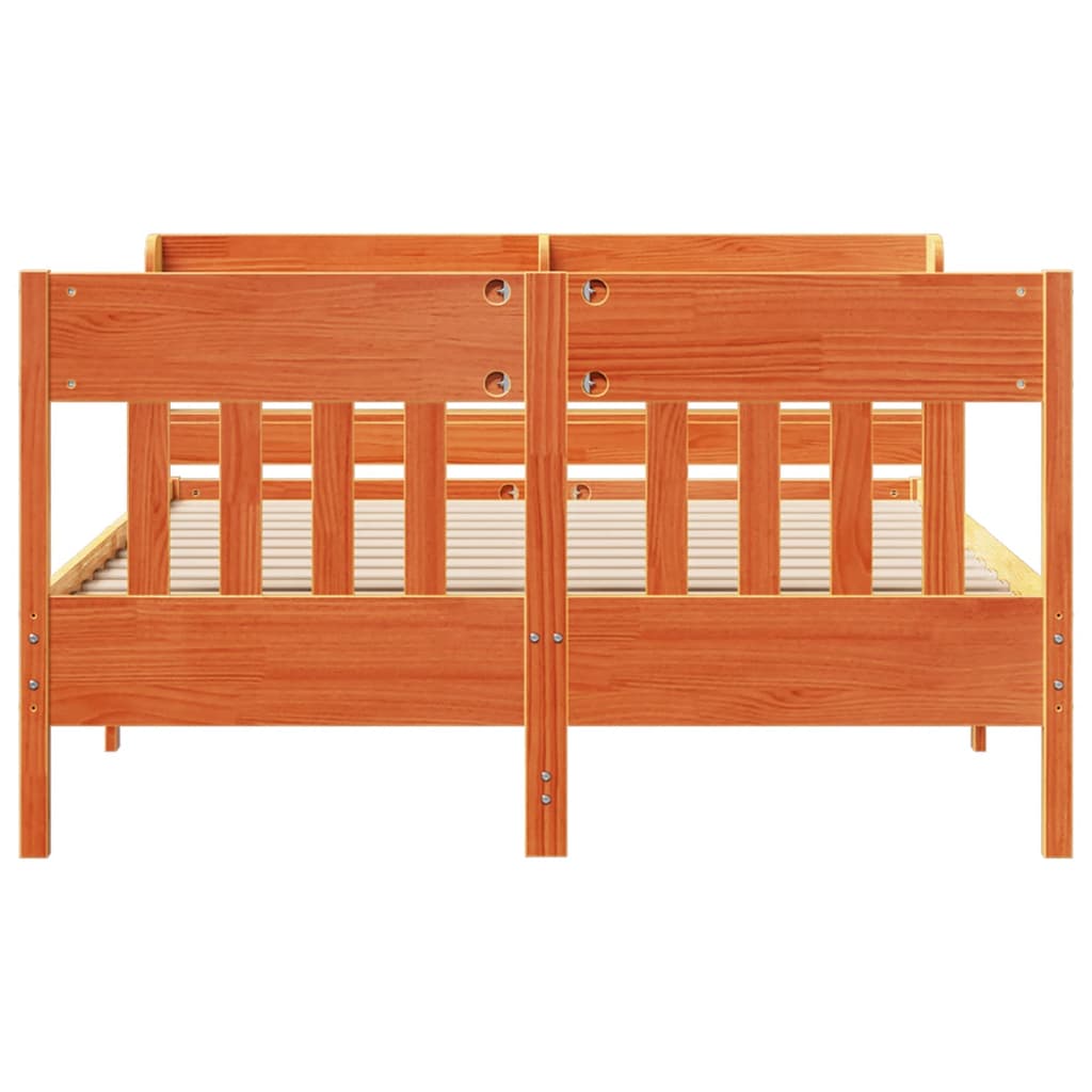 Bed Frame without Mattress Wax Brown 120x200 cm Solid Wood Pine