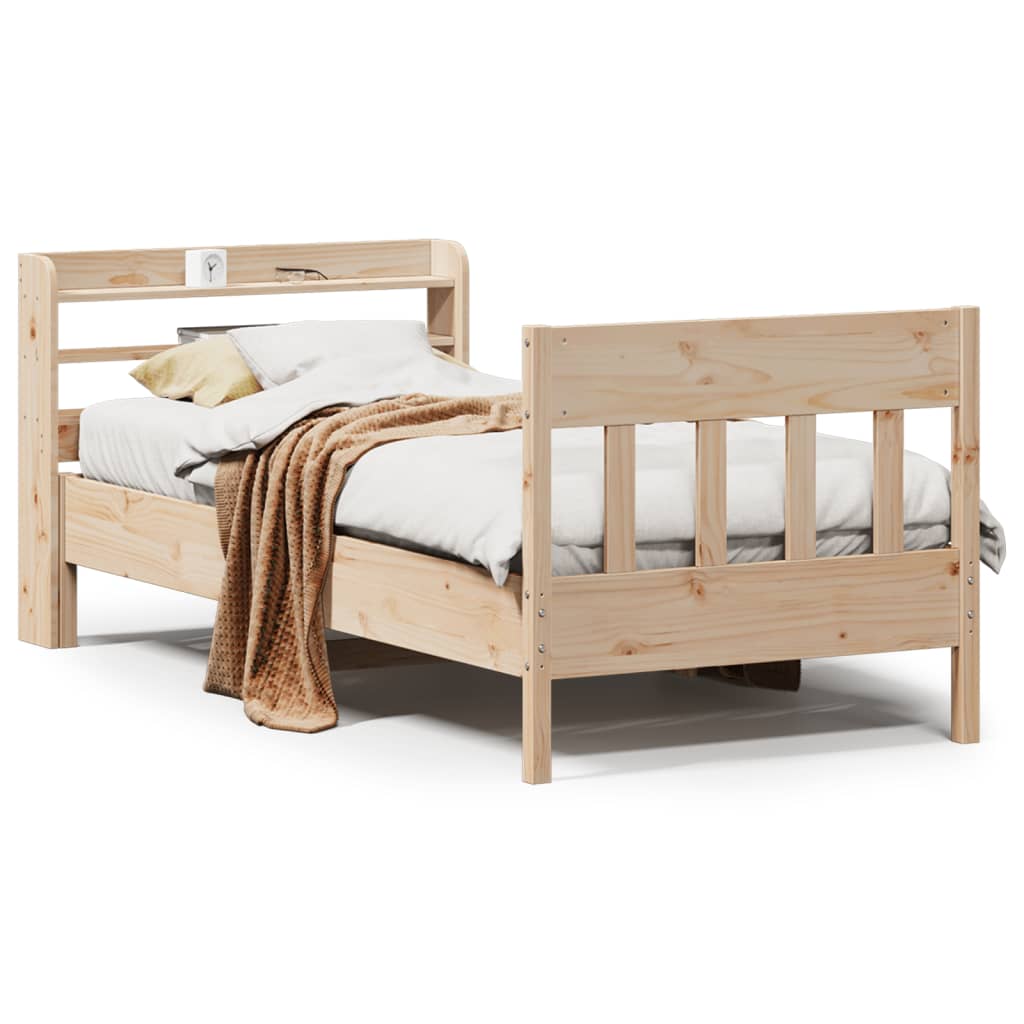Bed Frame without Mattress 100x200 cm Solid Wood Pine