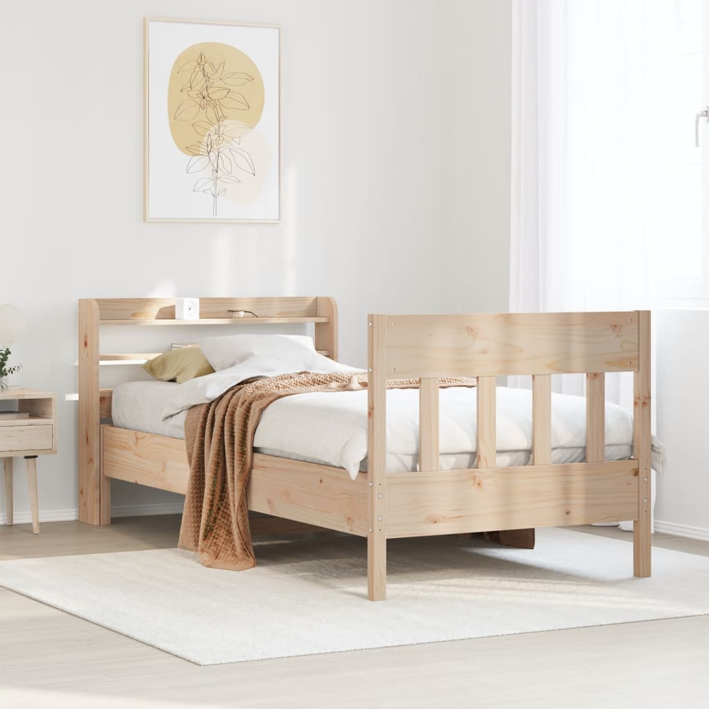 Bed Frame without Mattress 100x200 cm Solid Wood Pine