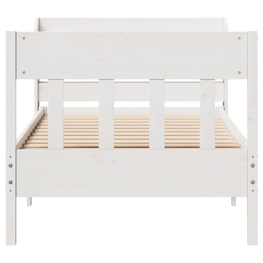 Bed Frame without Mattress White 100x200 cm Solid Wood Pine