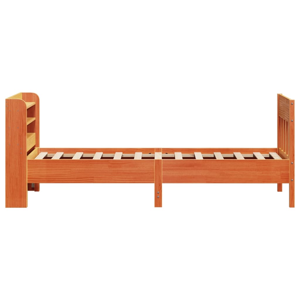 Bed Frame without Mattress Wax Brown 100x200 cm Solid Wood Pine