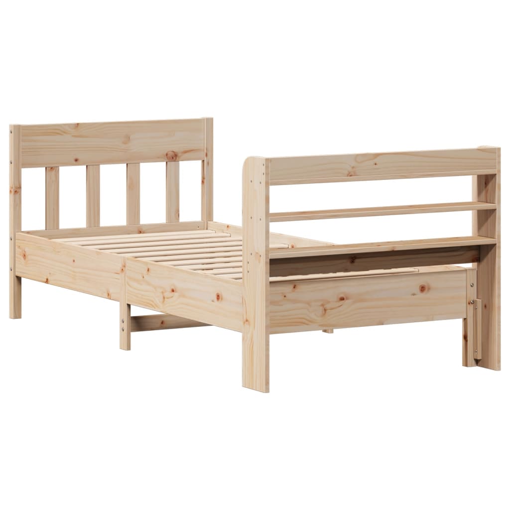 Bed Frame without Mattress 90x200 cm Solid Wood Pine