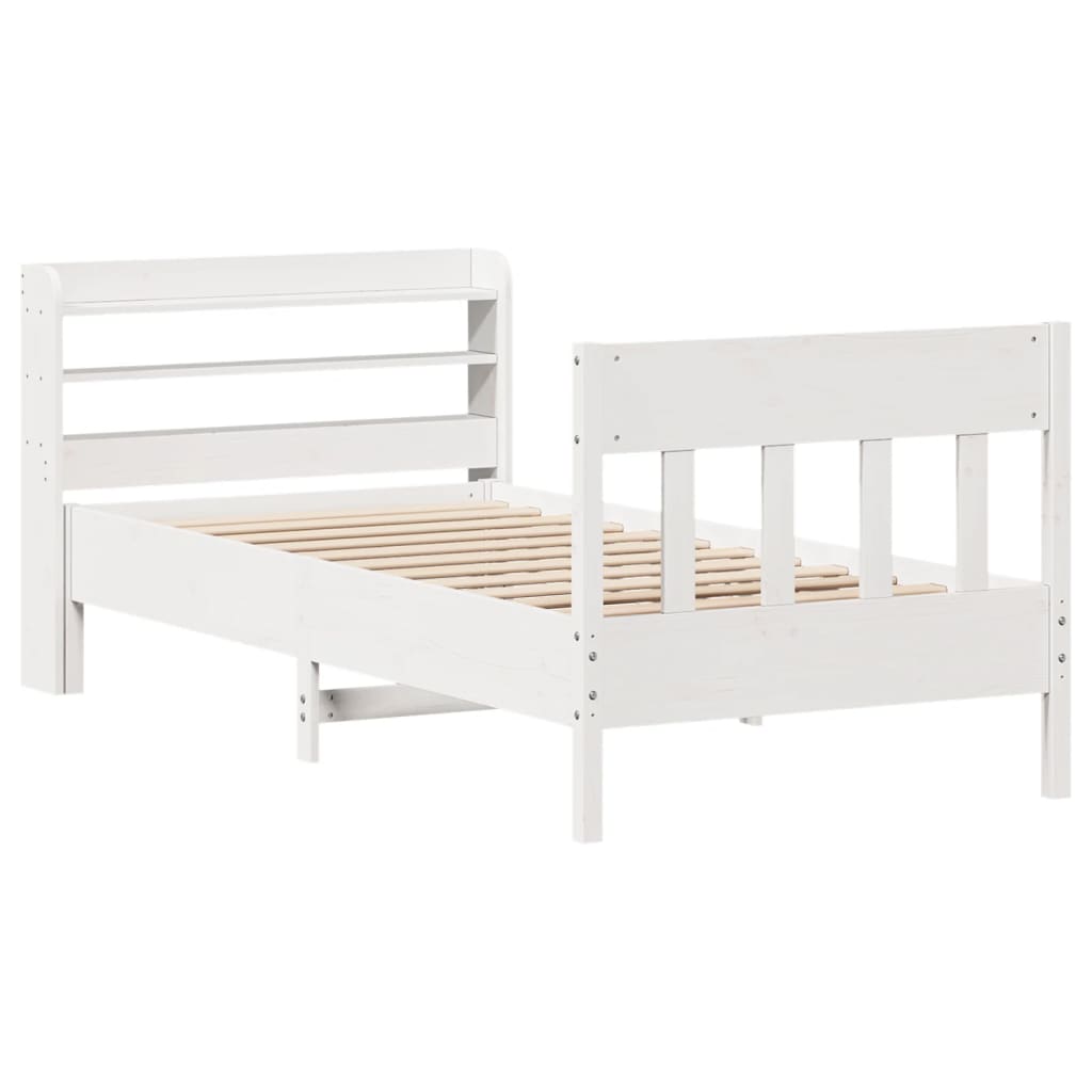 Bed Frame without Mattress White 90x200 cm Solid Wood Pine