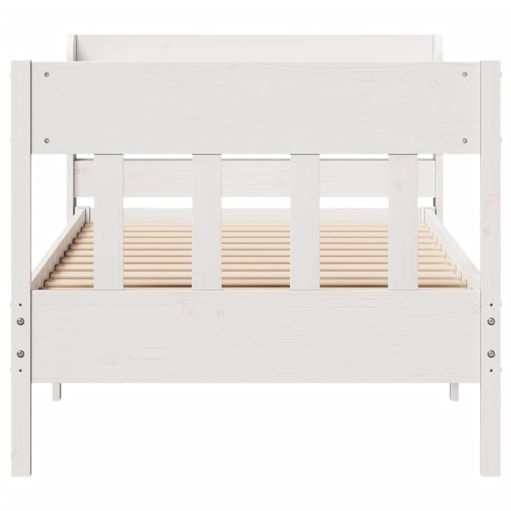 Bed Frame without Mattress White 90x200 cm Solid Wood Pine