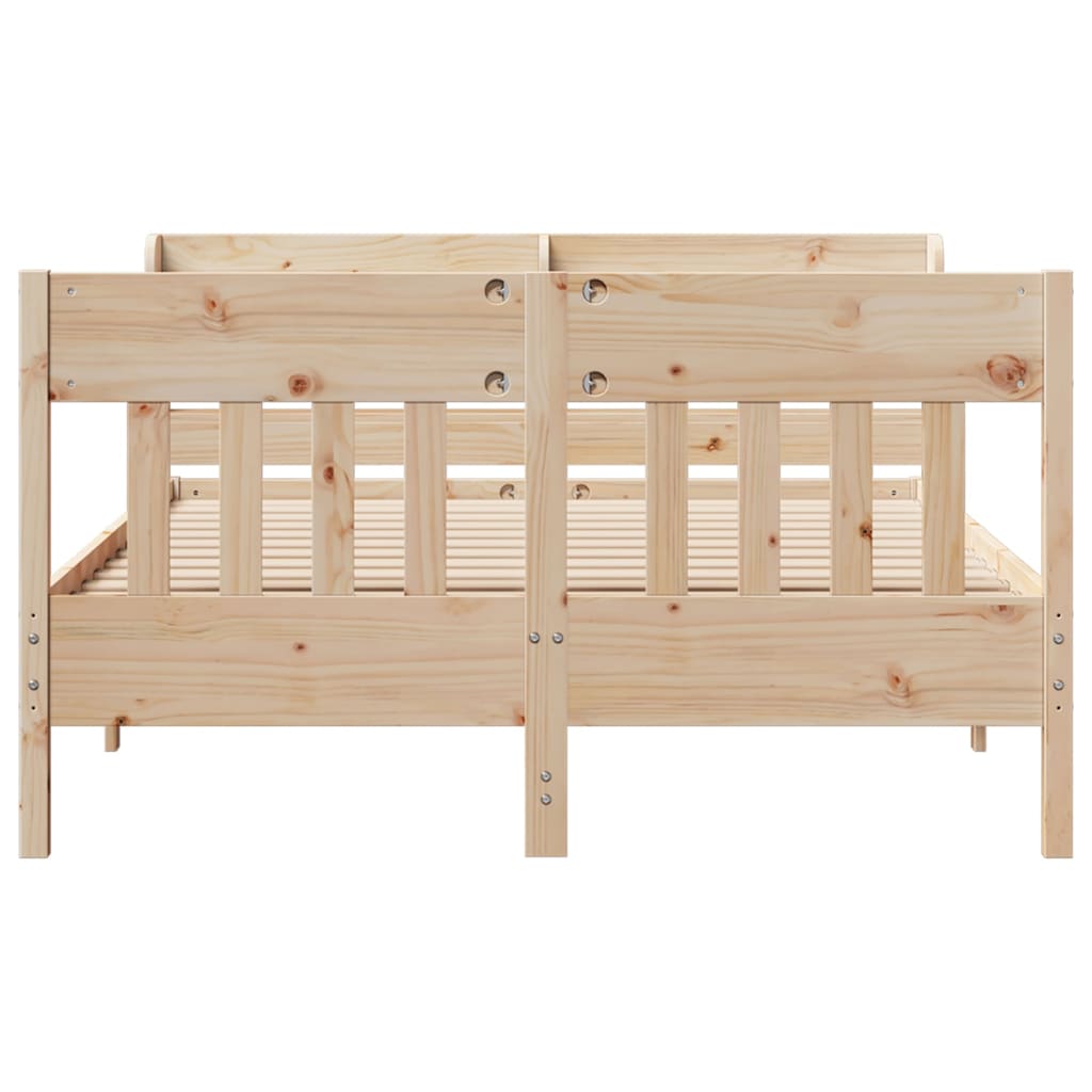 Bed Frame without Mattress 135x190 cm Double Solid Wood Pine