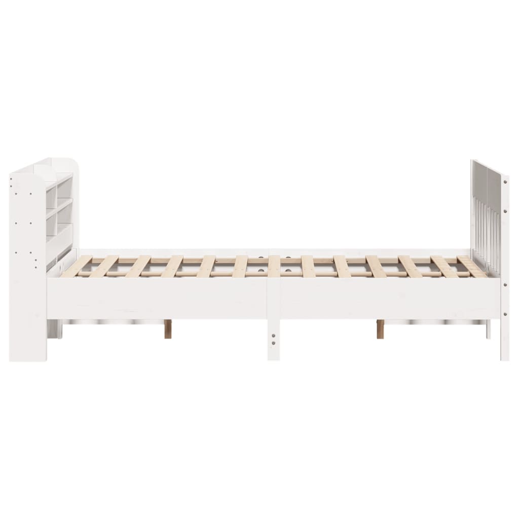 Bed Frame without Mattress White 120x190 cm Small Double Solid Wood Pine