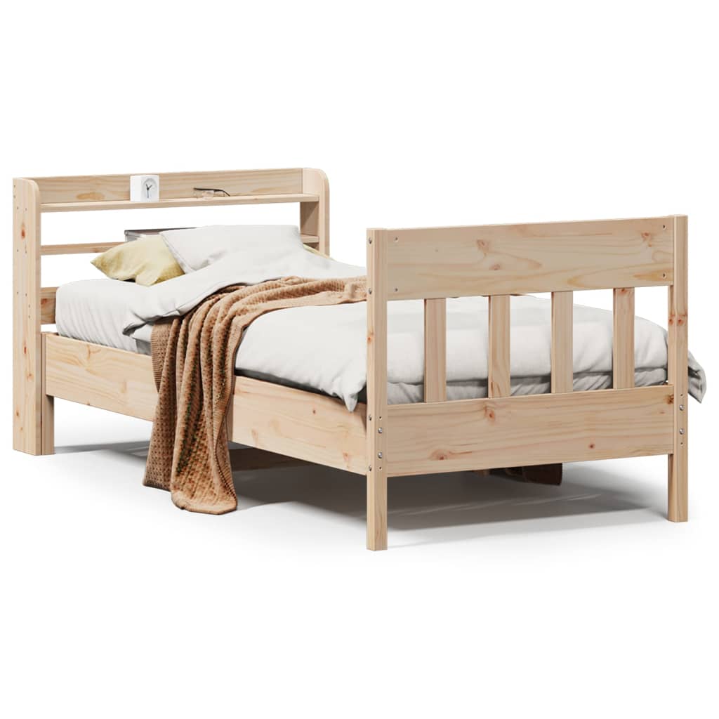 Bed Frame without Mattress 90x190 cm Single Solid Wood Pine