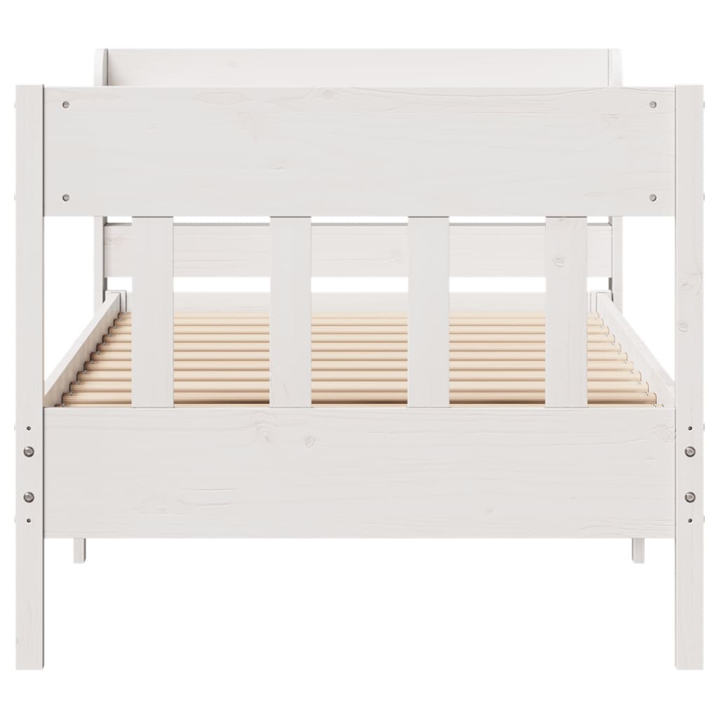 Bed Frame without Mattress White 90x190 cm Single Solid Wood Pine
