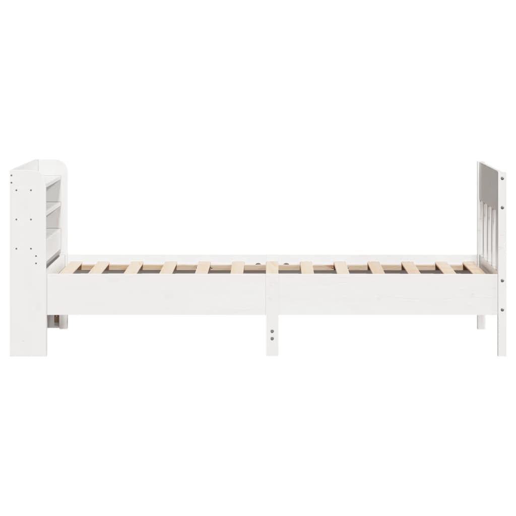 Bed Frame without Mattress White 90x190 cm Single Solid Wood Pine