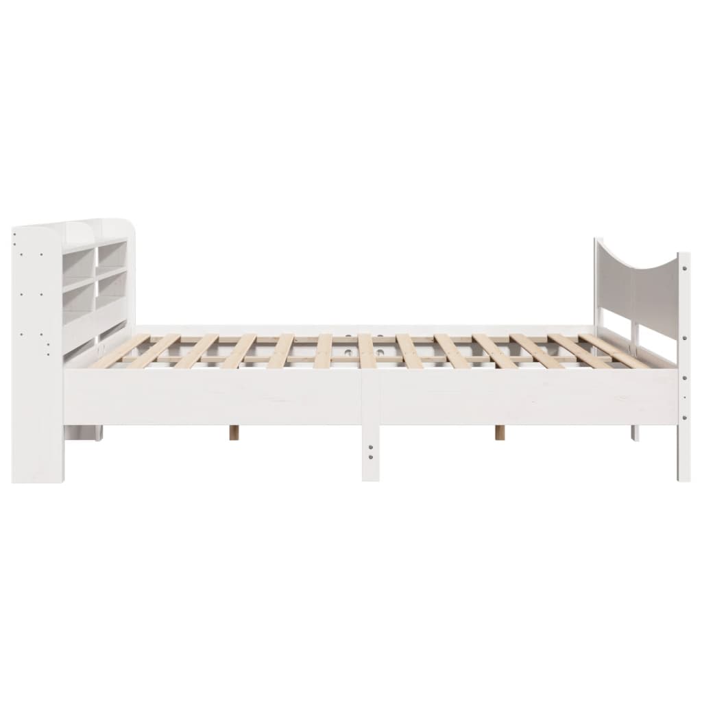 Bed Frame with Headboard White 200x200 cm Solid Wood Pine
