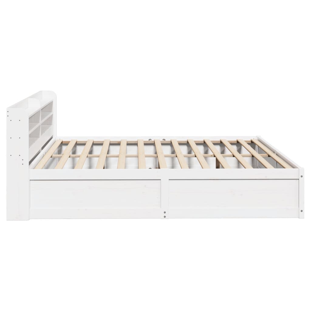 Bed Frame with Headboard White 200x200 cm Solid Wood Pine
